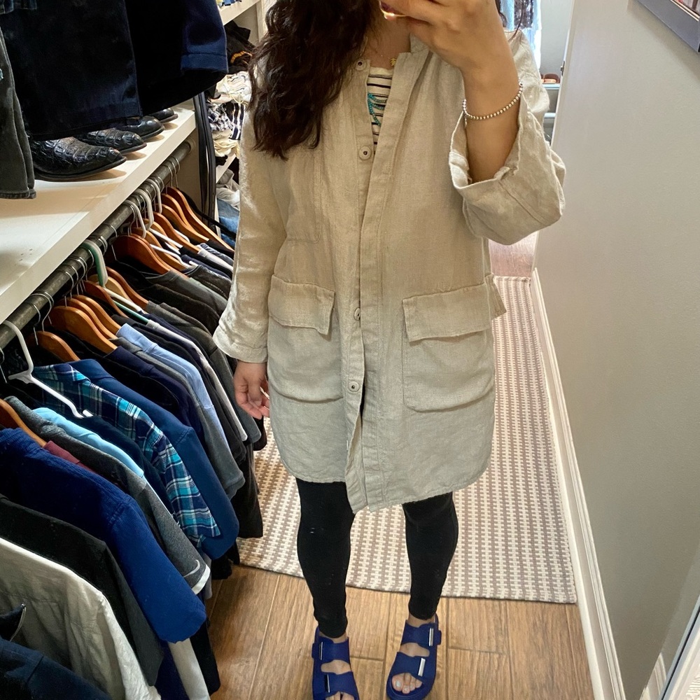 Eileen Fisher organic linen coat